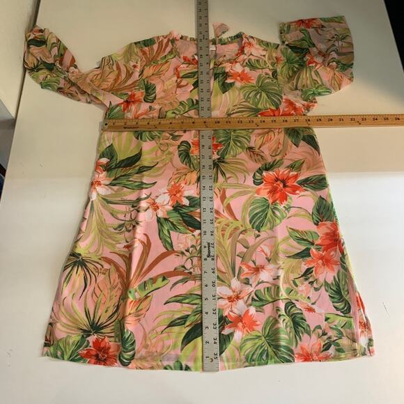 J Jill Tunic Womens XS Extra Small SeashellTropical Floral Side Slit Lined - Picture 7 of 13